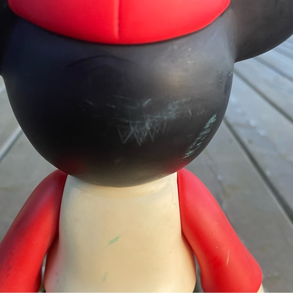 Vintage Disney Mickey Mouse Baseball Mickey 12 Inch Tall Vinyl Posable Toy - Picture 8 of 14
